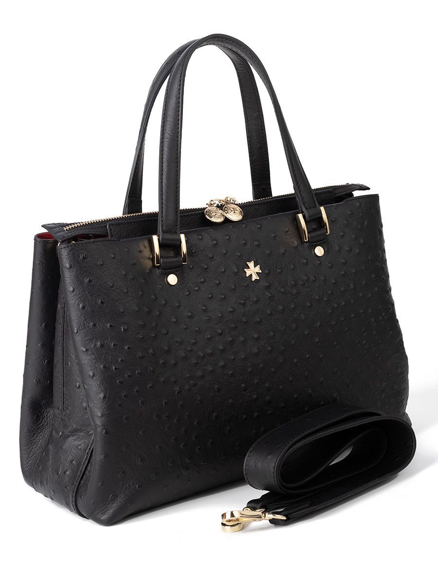 

Сумка тоут женская Narvin 9802, ostrich black, Черный, 9802