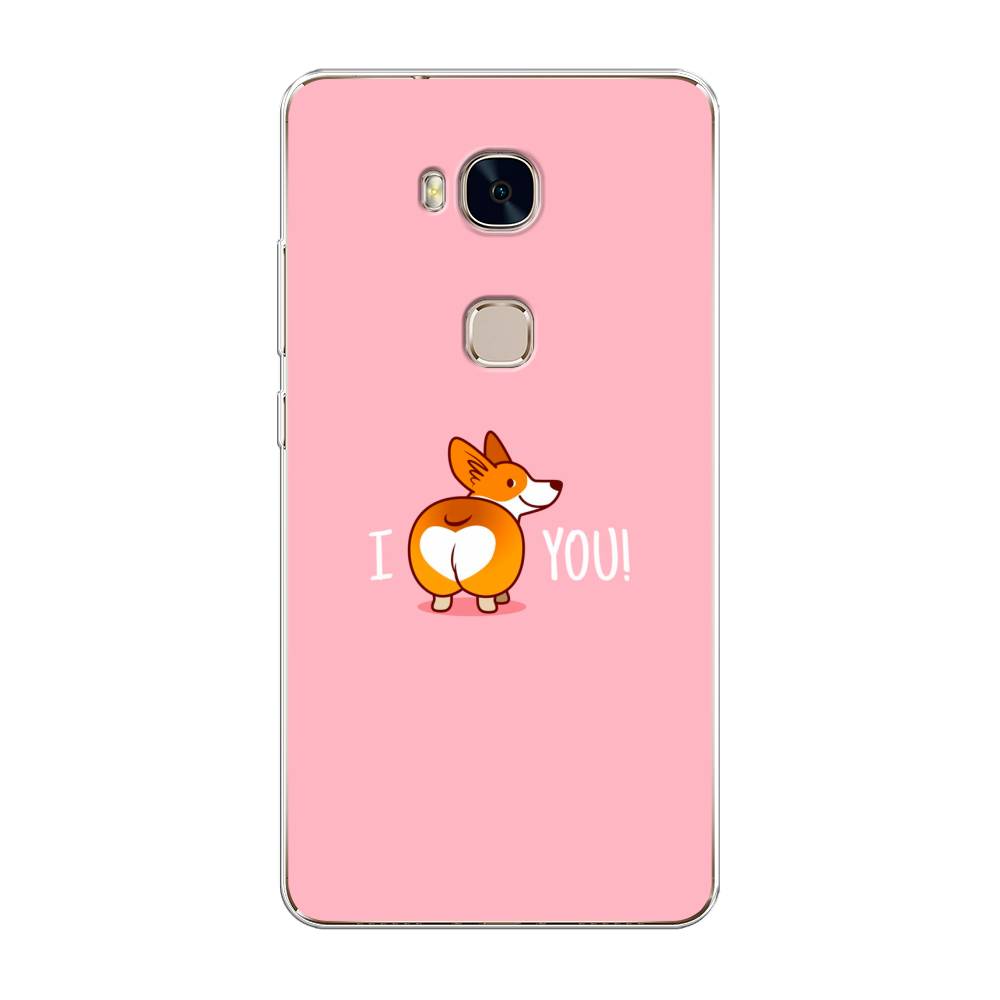 

Чехол для Honor 5X "Корги I love you", Розовый;коричневый;белый, 60550-1