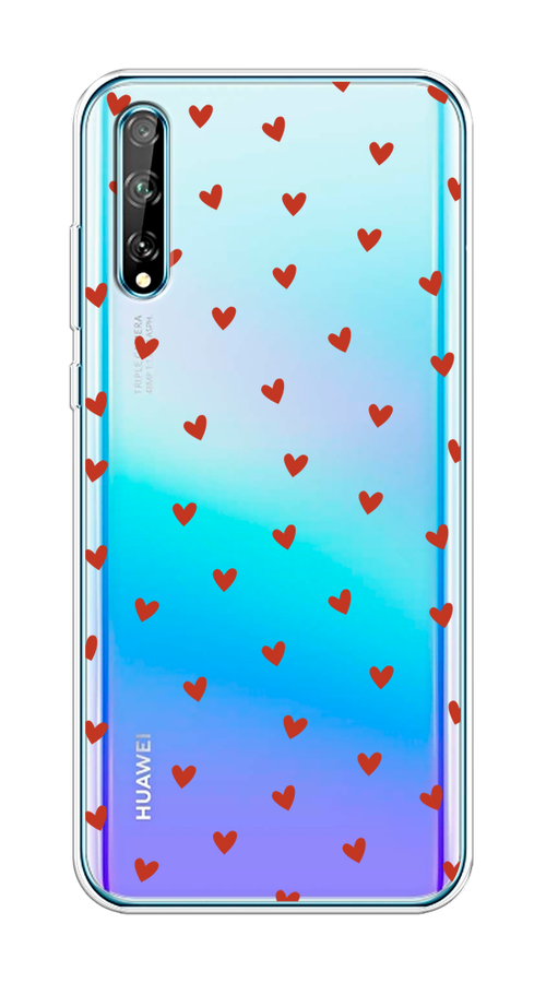 

Чехол на Huawei Y8p/P Smart S "Red hearts", Красный;прозрачный, 6103550-1