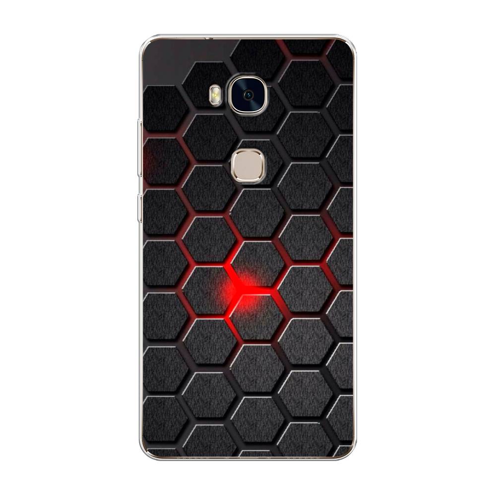 

Чехол для Honor 5X "Соты красные", Красный;черный;серый, 60550-3