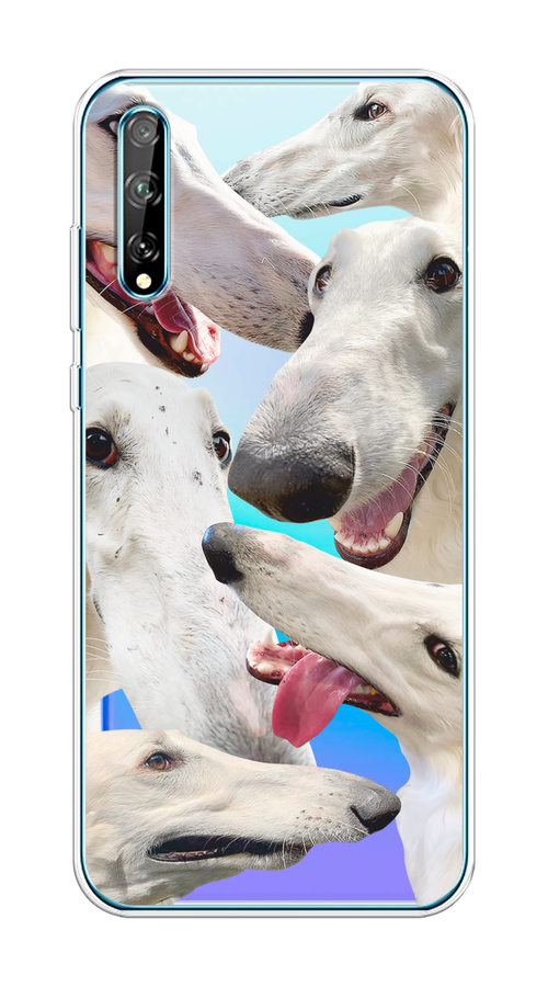 

Чехол на Huawei Y8p/P Smart S "Собака с длинным носом", Белый;бежевый;розовый, 6103550-1