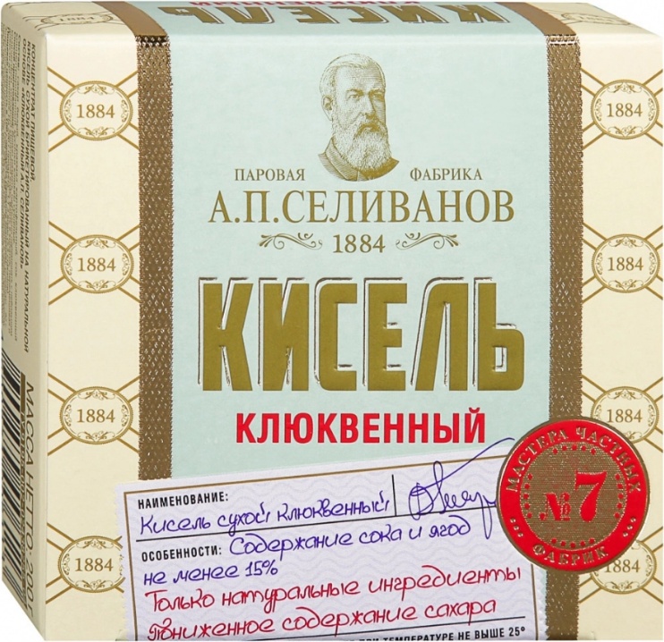 Кисель Паровая фабрика АП Селиванов Клюквенный №7 200г