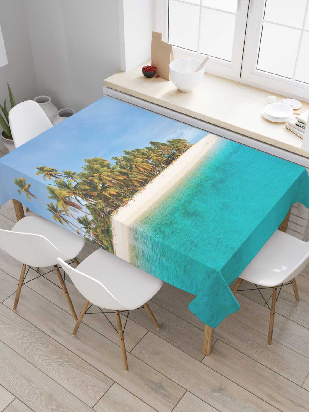 

Скатерть прямоугольная JoyArty "Заплыв на остров" из оксфорда, 180x145 см, Заплыв на остров