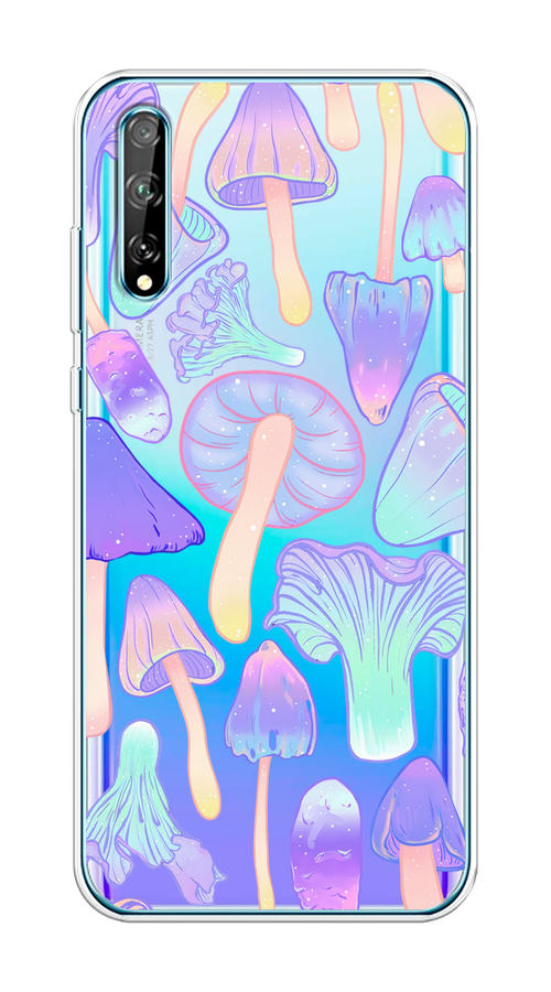 

Чехол на Huawei Y8p/P Smart S "Пастельные грибы", Фиолетовый;голубой, 6103550-1