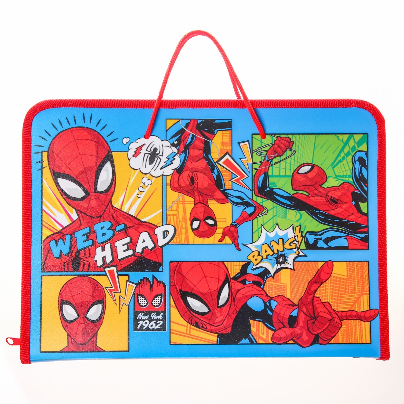 

Папка для труда на молнии с ручками А4 Человек-паук, Красный