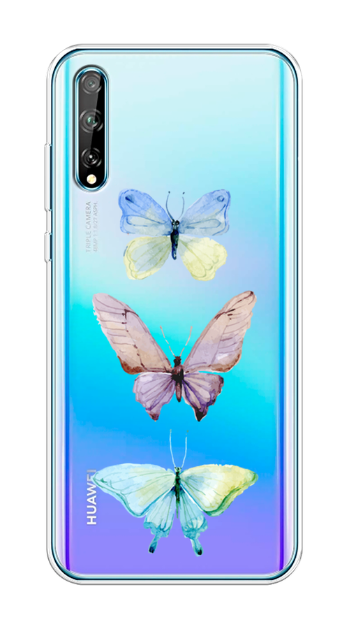 

Чехол на Huawei Y8p/P Smart S "Акварельные бабочки", Бирюзовый;розовый, 6103550-1