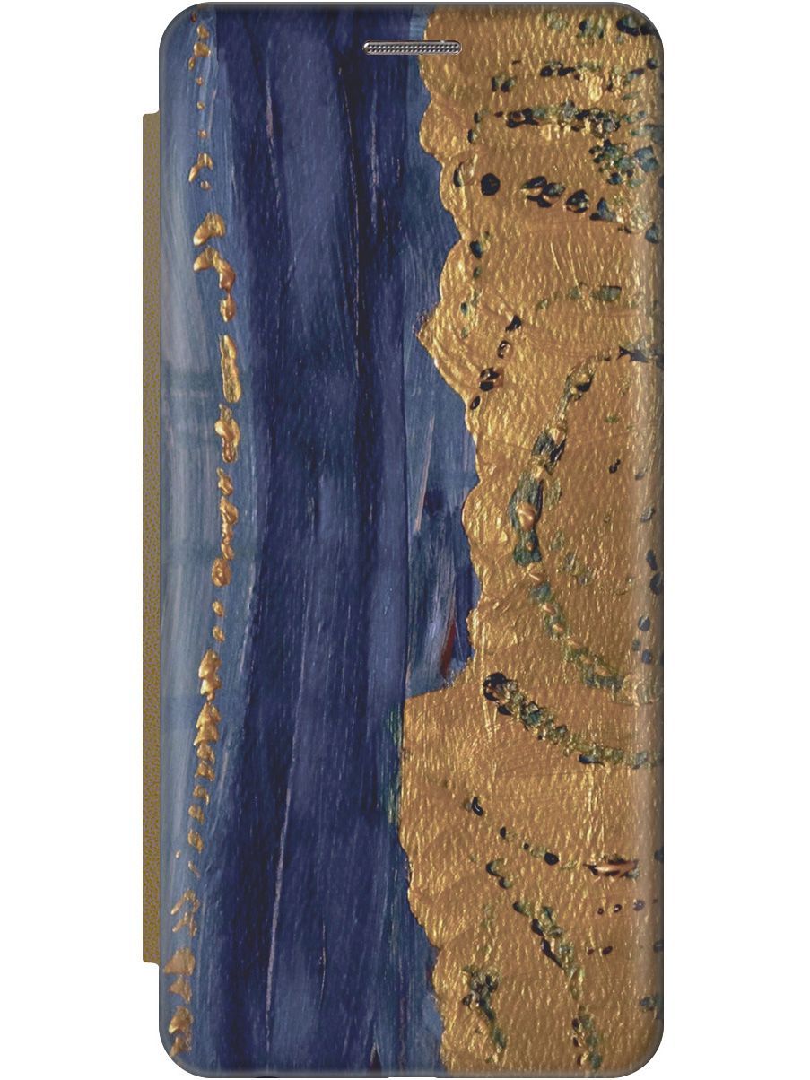 

Чехол-книжка на realme C30 c принтом "Золотая краска на синем" золотистый, Золотистый;синий, 1568000