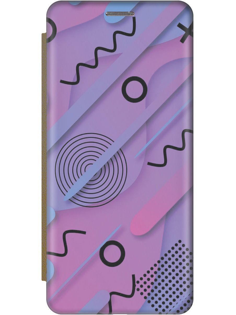 

Чехол-книжка на realme C30 c принтом "Сиреневый супрематизм" золотистый, Голубой;розовый, 1568200