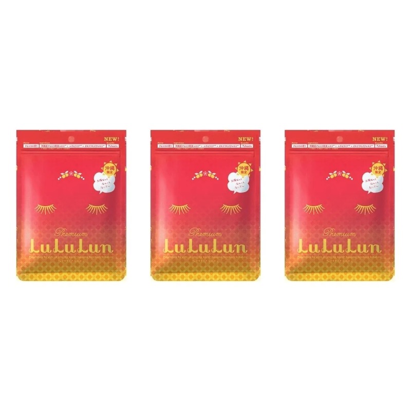 Маска для лица LuLuLun Увлажняющая Premium Face Mask Acerola 7 шт 130 г 3 уп Япония