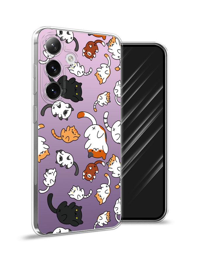 

Чехол Awog на Samsung Galaxy S24 "Котопад", Фиолетовый;белый, 2109050-1