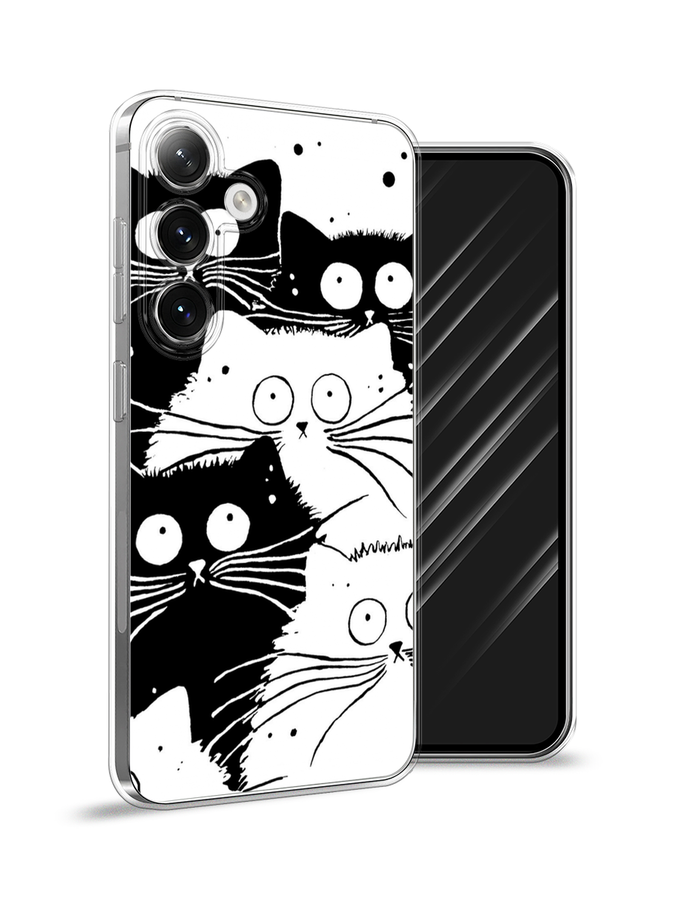 

Чехол Awog на Samsung Galaxy S24 "Коты черно-белые", Черный;белый, 2109050-1