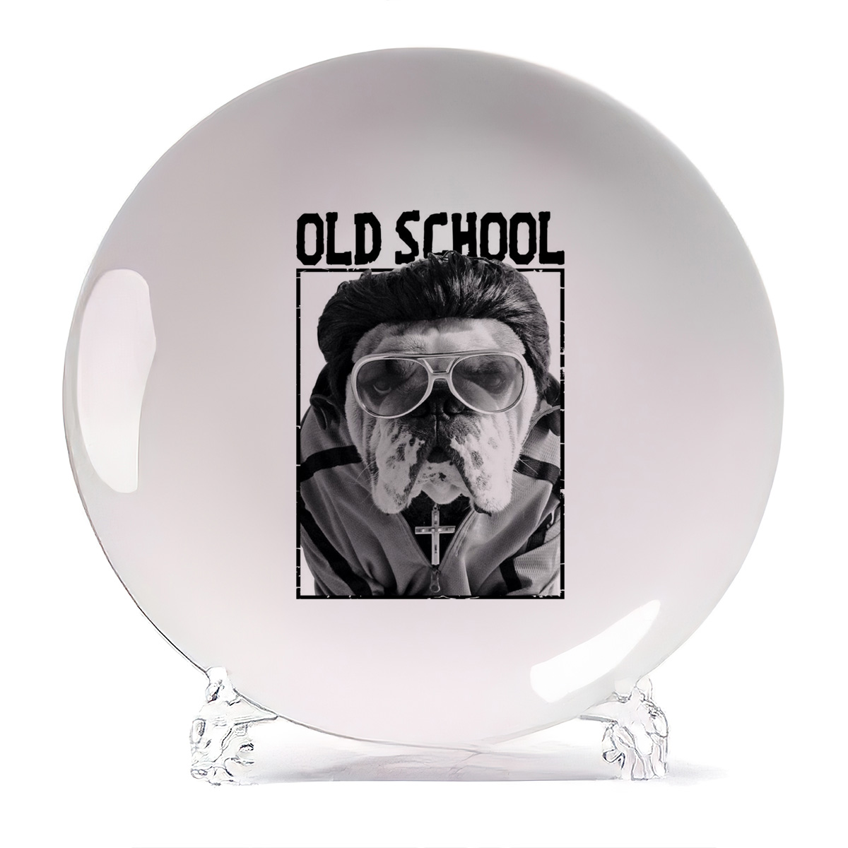 

Тарелка CoolPodarok Old scool Бульдог, Old scool Бульдог