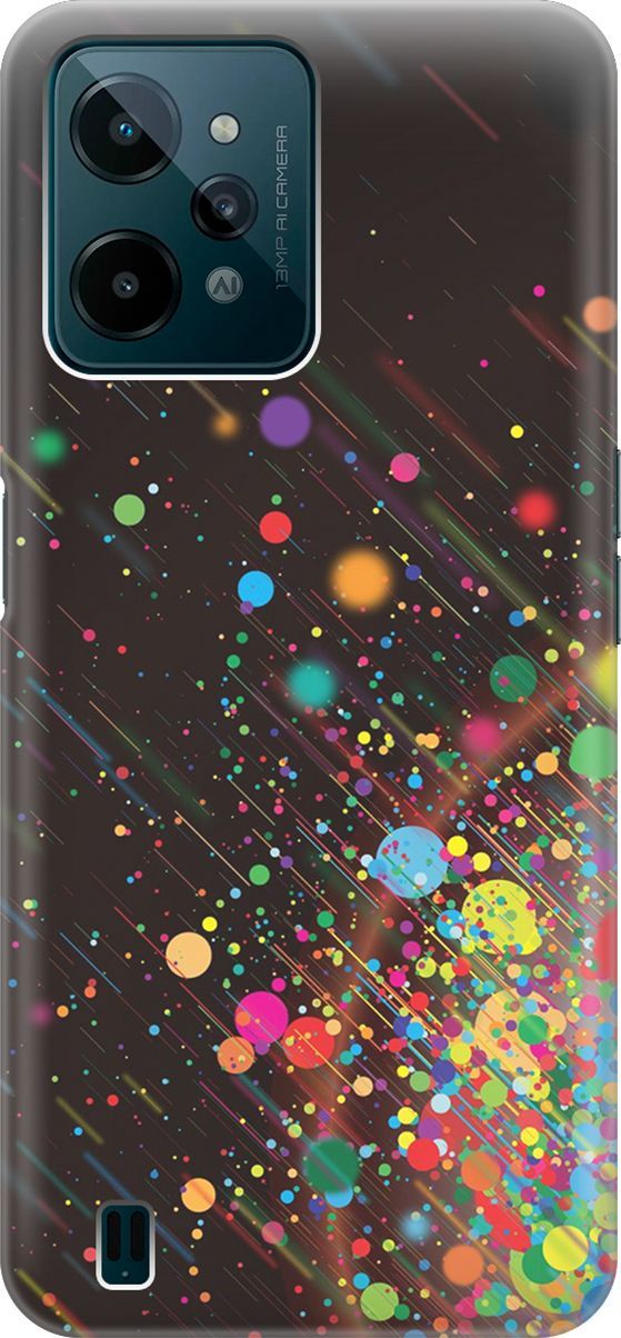 

Силиконовый чехол на realme C31 с принтом "Яркое настроение", Зеленый;красный, 1569200
