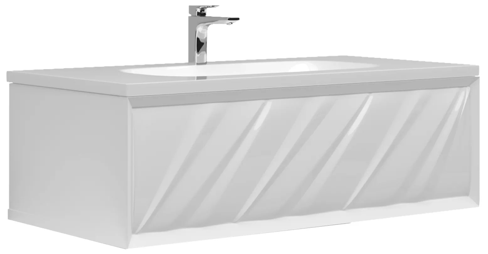 

Тумба с раковиной Marka One Art Glace 100П
