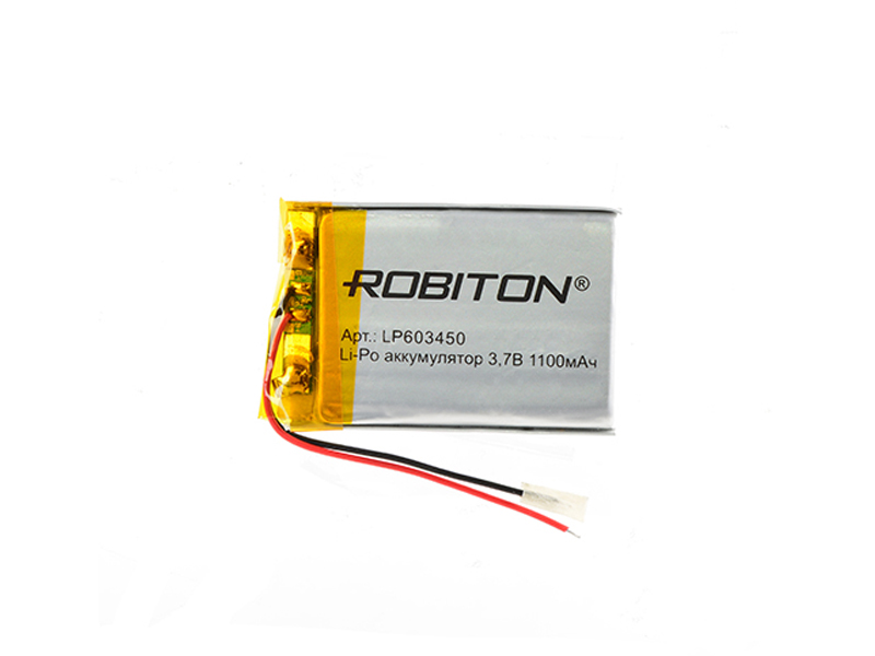 Аккумулятор Robiton LP603450 3.7V 1100mAh PK1 LP1100-603450 14692 аккумулятор ni cd robiton 5000nc 5000 мач d sr2