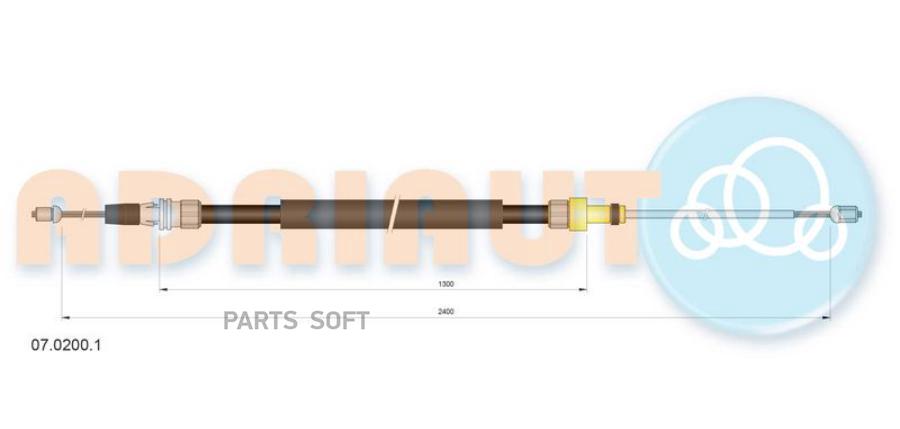 ADRIAUTO 0702001 AD07.0200.1 474646 трос ручника\ Citroen Berlingo 08 1шт