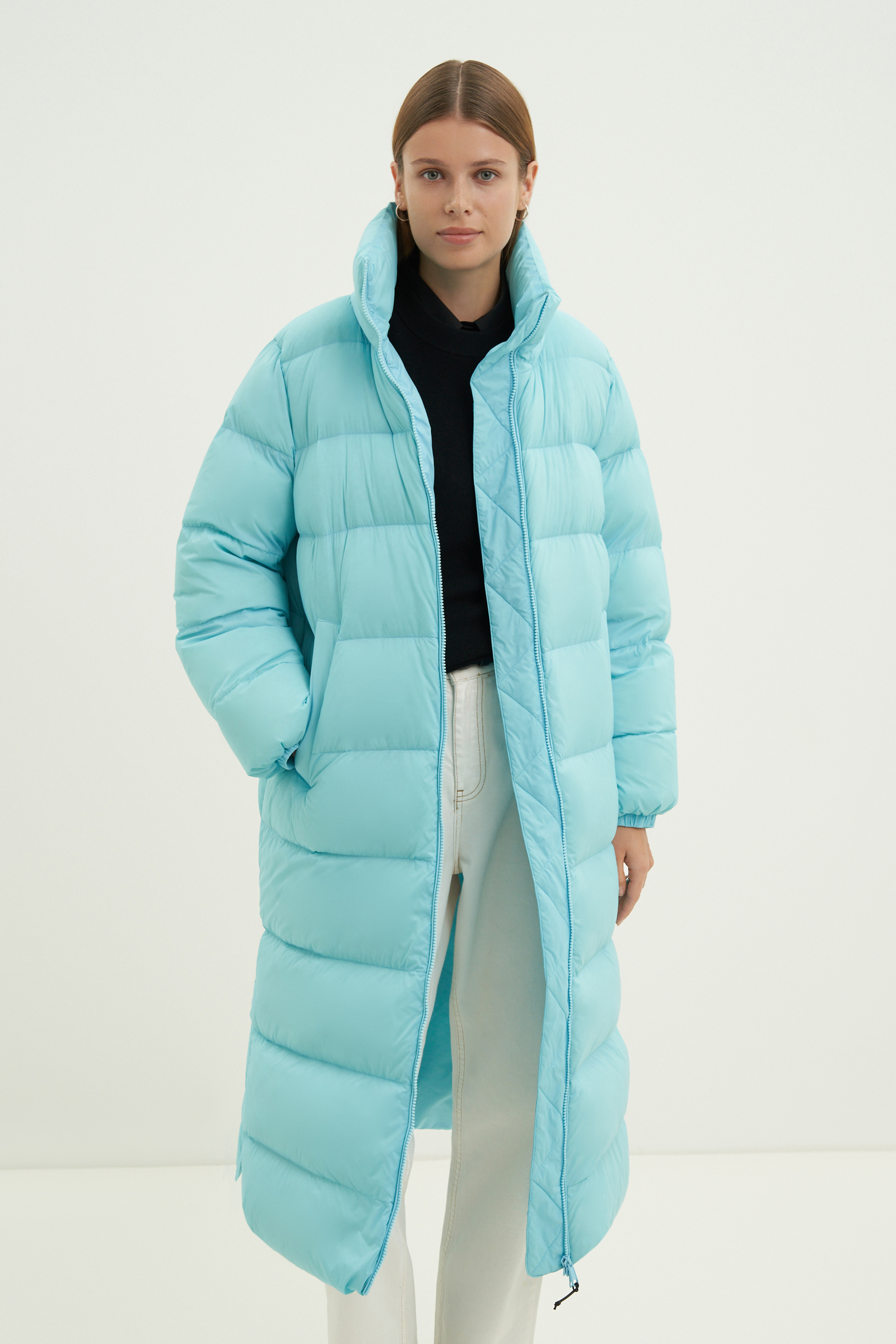 

Пуховик женский Finn Flare FAD11078 бирюзовый XS, FAD11078