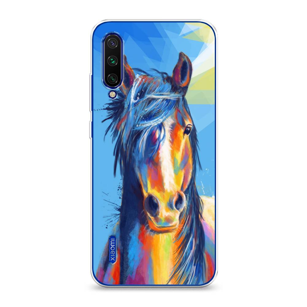

Чехол на Xiaomi Mi CC9E/Mi A3 "Лошадь арт 3", Голубой;желтый;синий, 35950-1
