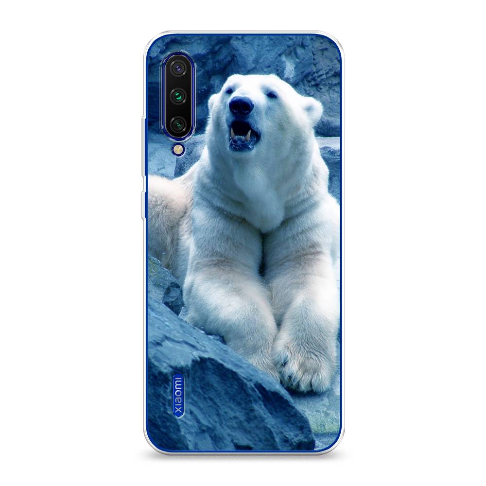 

Чехол на Xiaomi Mi CC9E/Mi A3 "Белый медведь", Голубой;белый, 35950-1