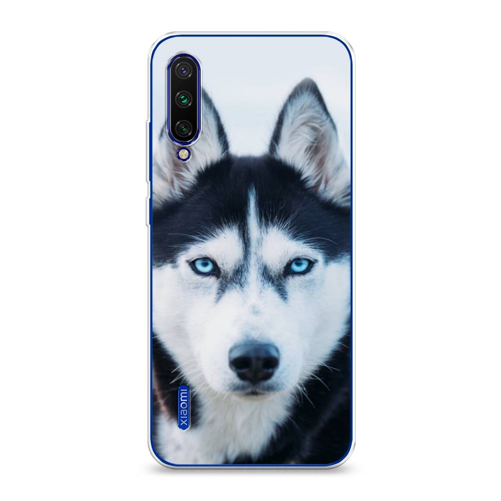 

Чехол на Xiaomi Mi CC9E/Mi A3 "Хаски 2", Синий;белый, 35950-1