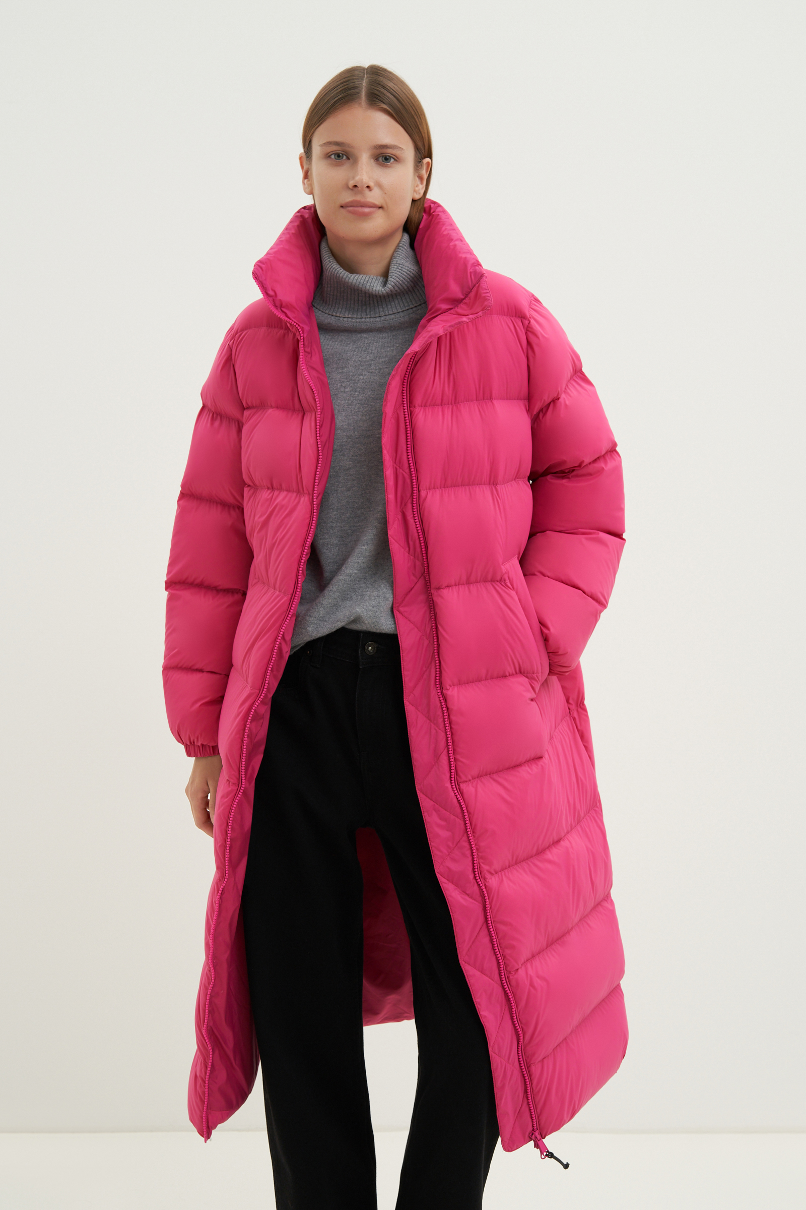 Пуховик-пальто женский Finn Flare FAD11078 розовый XS
