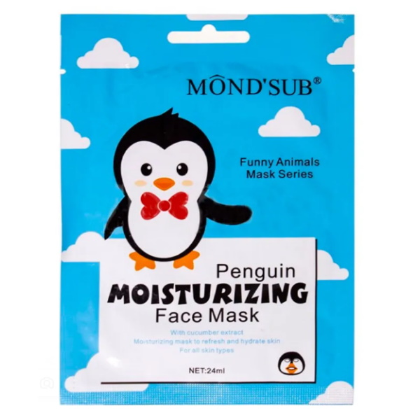 Тканевая маска Mond'Sub Funny Animals Moisturizing Penguin Printed Facial Mask 24 мл