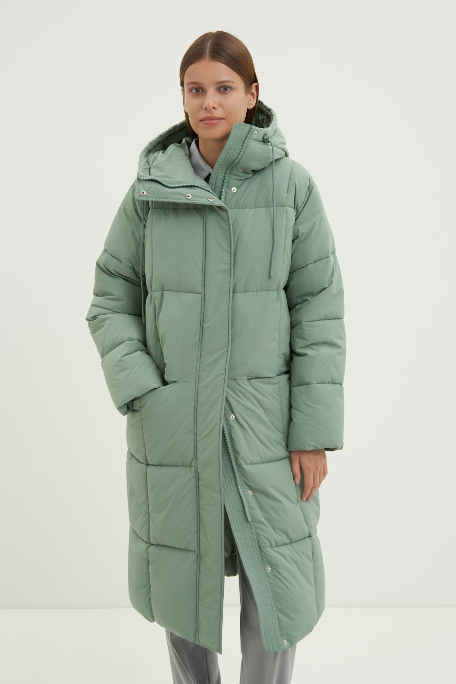 Пальто женское Finn Flare FAD11004 зеленое XL
