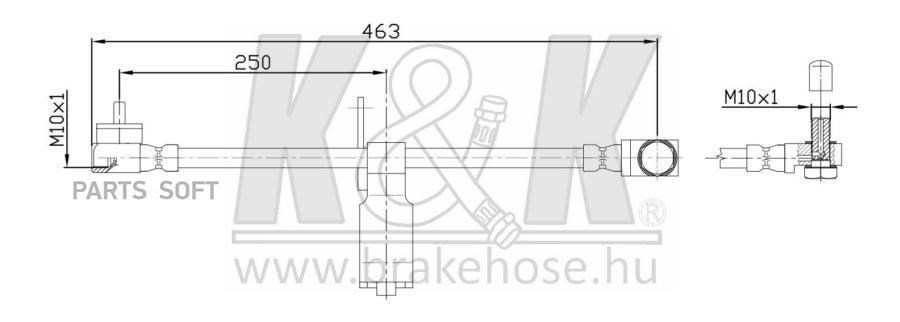 

Шланг Тормозной Передн Лев Ford: Transit Box Body 2.0di 00-03 K&K арт. FT2540
