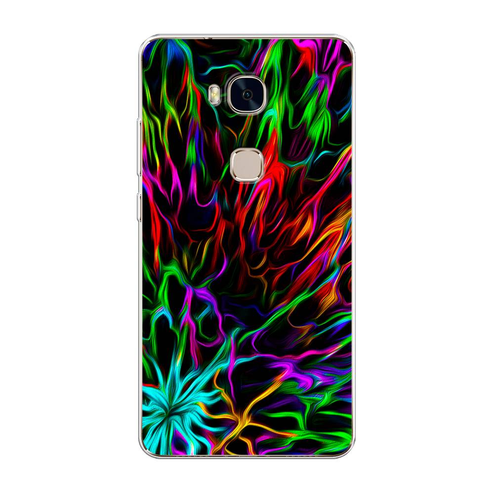 

Чехол для Honor 5X "Разноцветные разводы", Голубой;зеленый;оранжевый, 60550-3