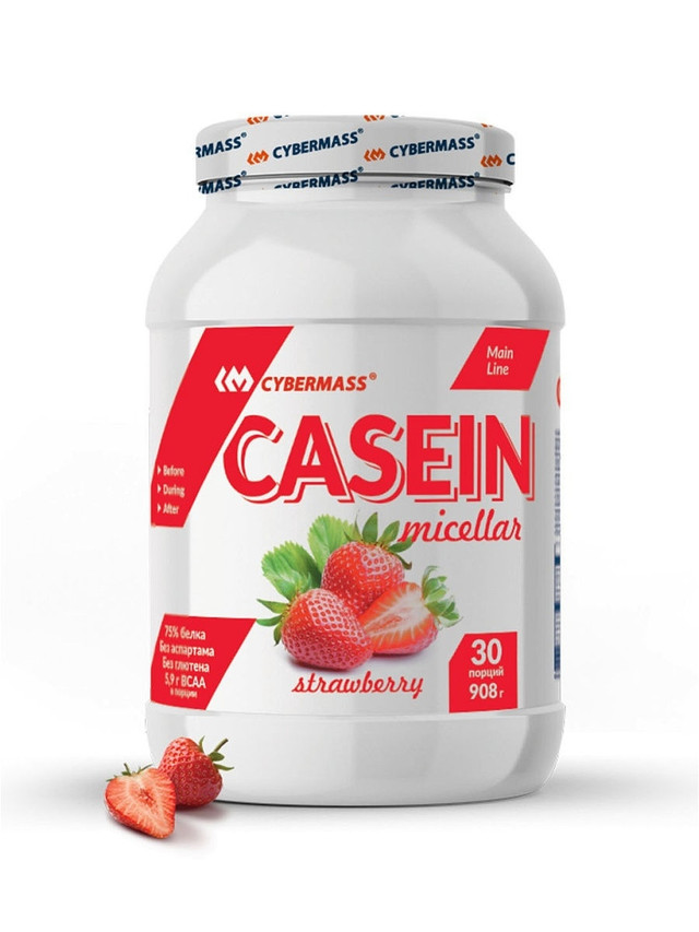 фото Протеин cybermass casein 908 г клубника