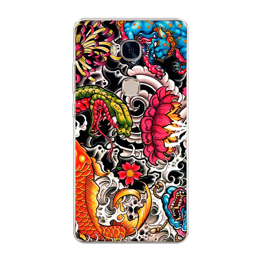 

Чехол для Honor 5X "Японское искусство", Красный;оранжевый;голубой, 60550-4