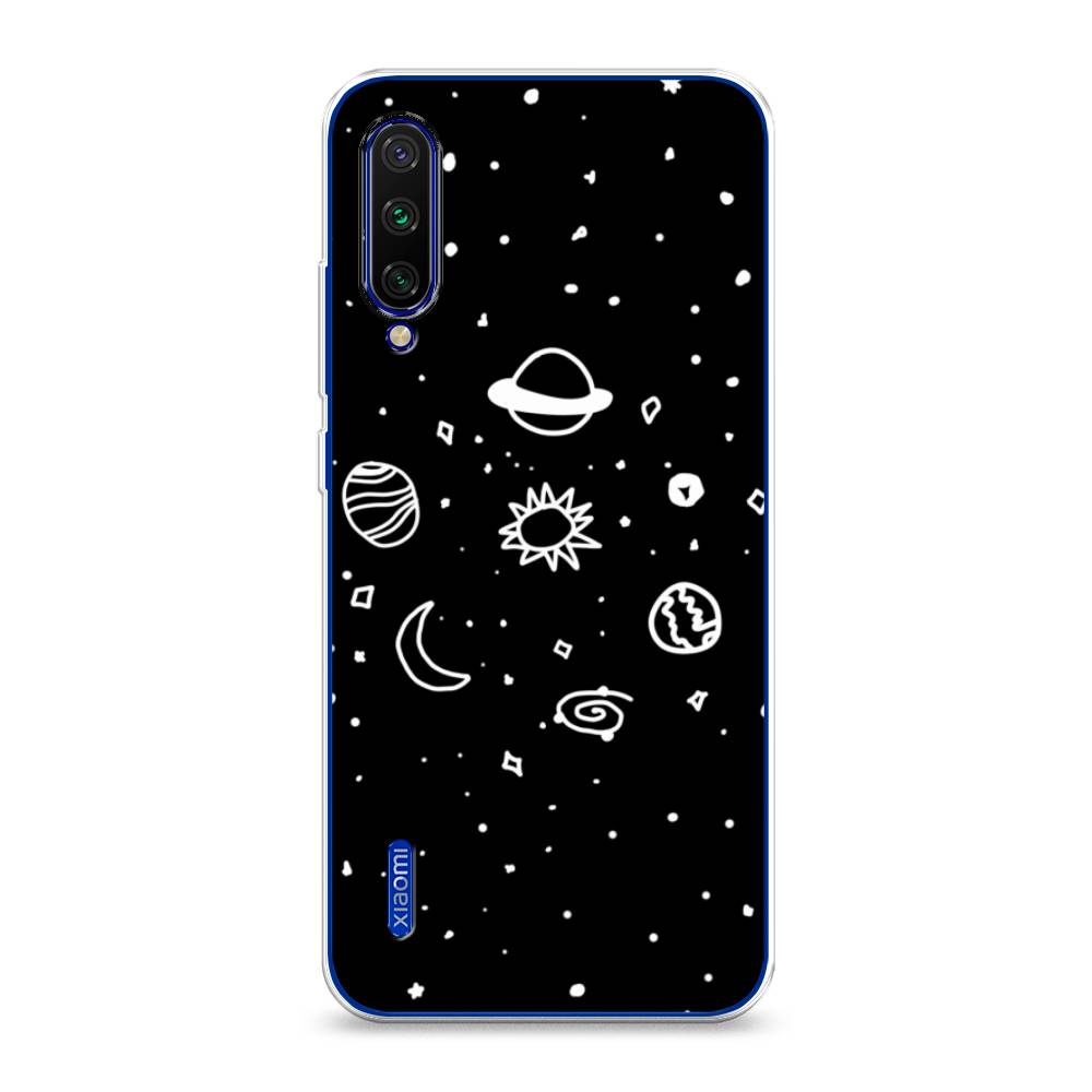 

Чехол на Xiaomi Mi CC9E/Mi A3 "Дудл солнечной системы", Бежевый;серый, 35950-2
