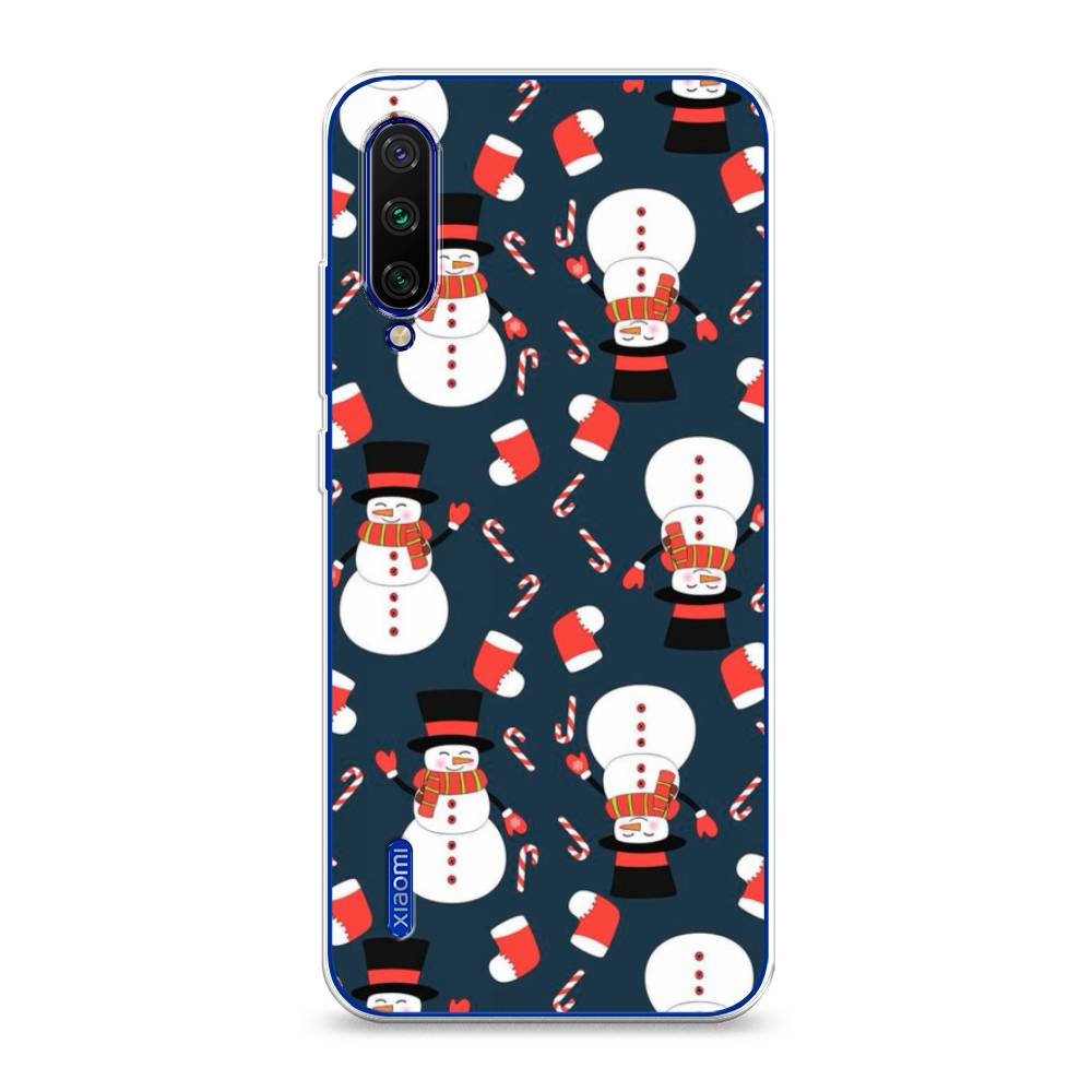 

Чехол на Xiaomi Mi CC9E/Mi A3 "Синие снеговики", Синий;белый;красный, 35950-5