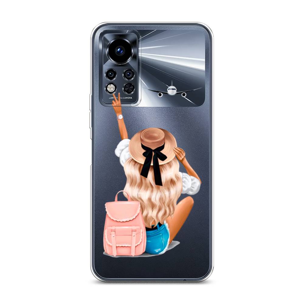 

Чехол Awog на Infinix Note 12i 2022 / Инфиникс Нот 12i 2022 "Автостопом самолетом", Бежевый;розовый;голубой