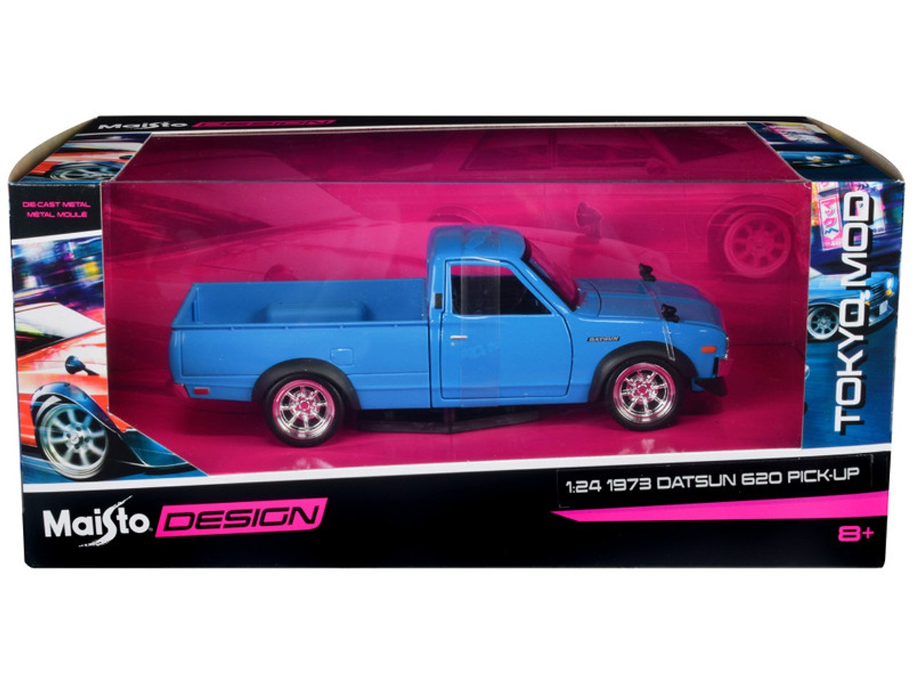 Машинка Maisto 1:24 1973 Datsun 620 Pickup голубой 32528