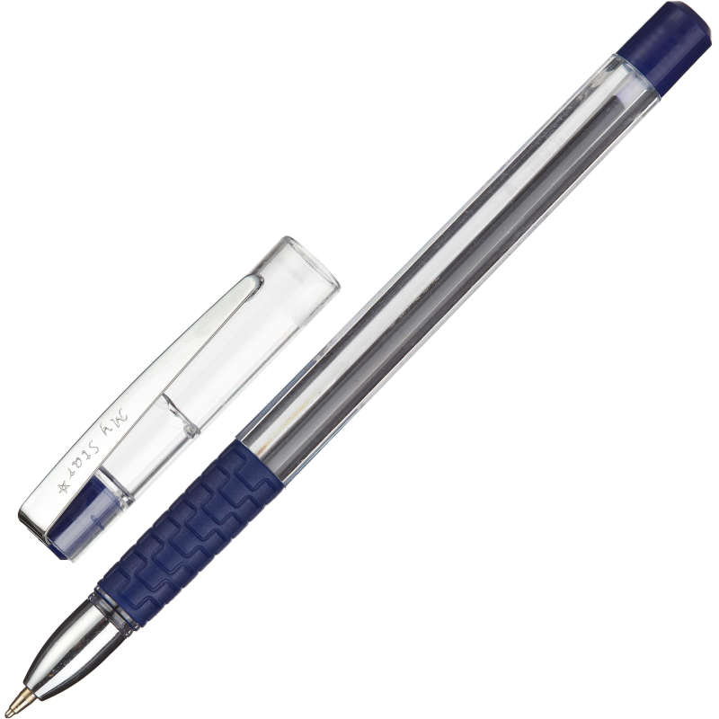 Ручка шариковая неавтоматическая Комус My Star манжет,метал.клип 0,5мм, син, 4шт.