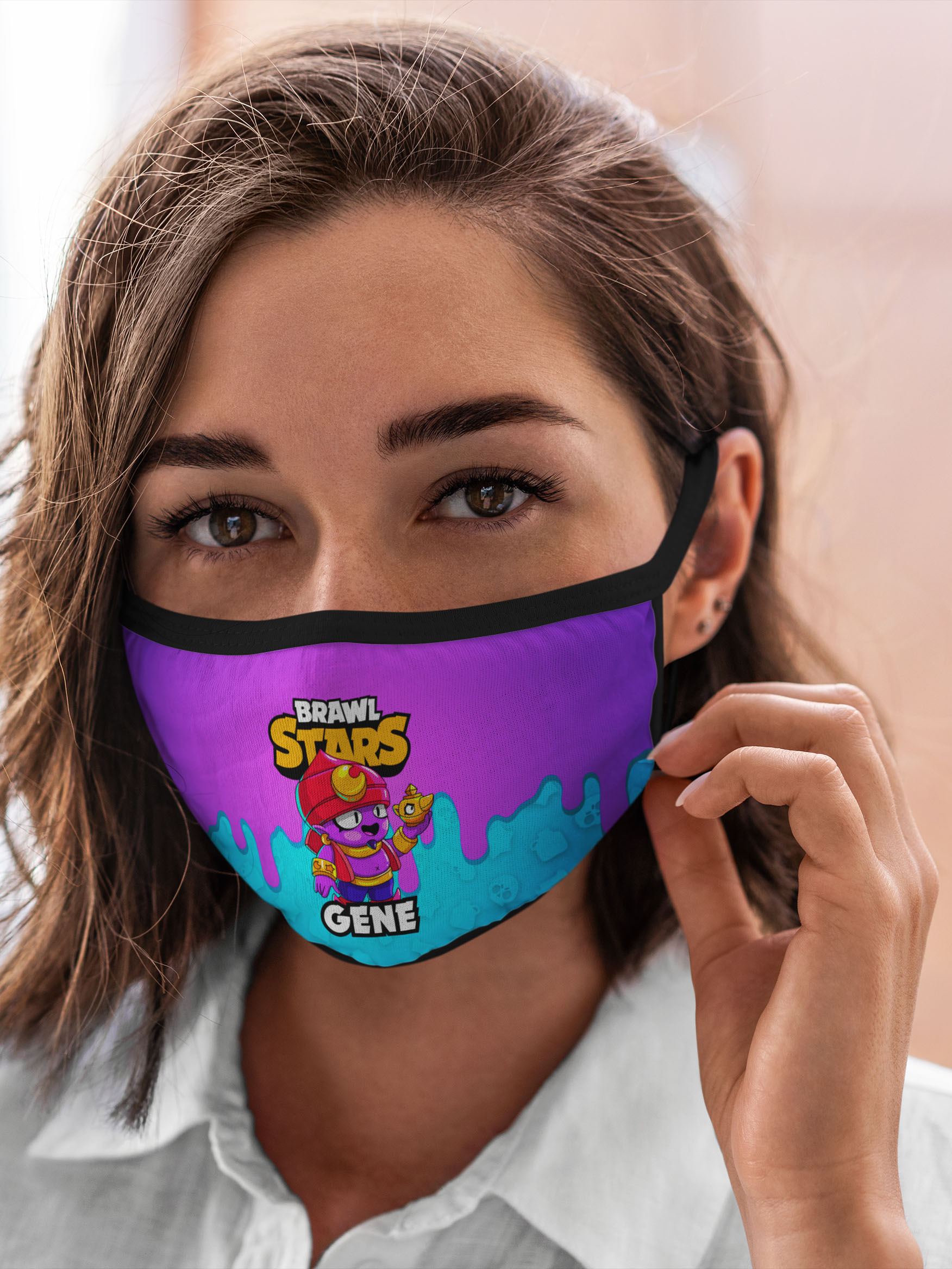 

Многоразовая маска унисекс Burnettie Brawl Stars Gene, Разноцветный, Brawl Stars Gene