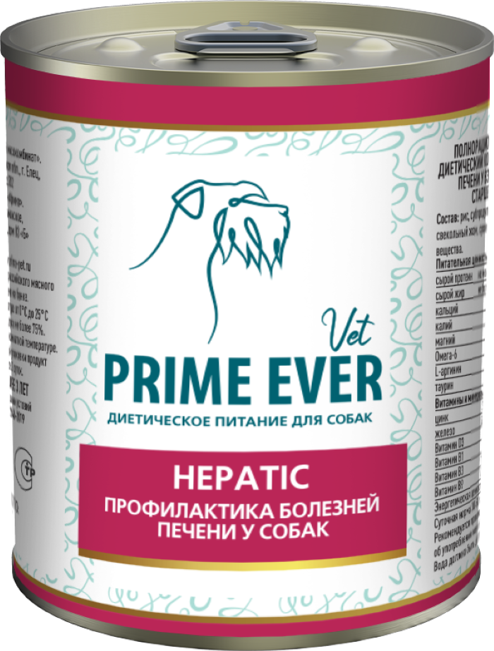 Консервы для собак Prime Ever VET Hepatic, свинина и курица, 340 г