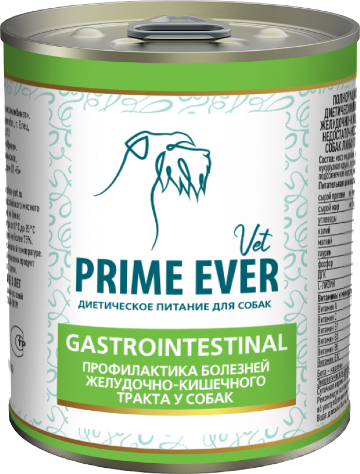 Консервы для собак Prime Ever VET Gastrointestinal, индейка и курица, 340 г