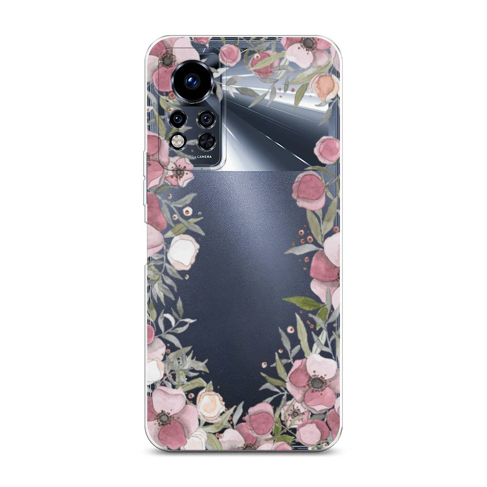 

Чехол Awog на Infinix Note 12i 2022 / Инфиникс Нот 12i 2022 "Розовая цветочная рамка", Розовый;зеленый