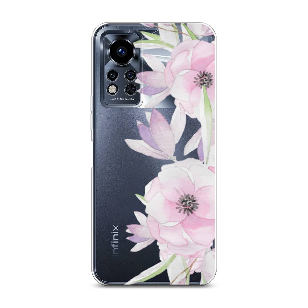 

Чехол Awog на Infinix Note 12i 2022 / Инфиникс Нот 12i 2022 "Нежные анемоны", Розовый;черный;фиолетовый