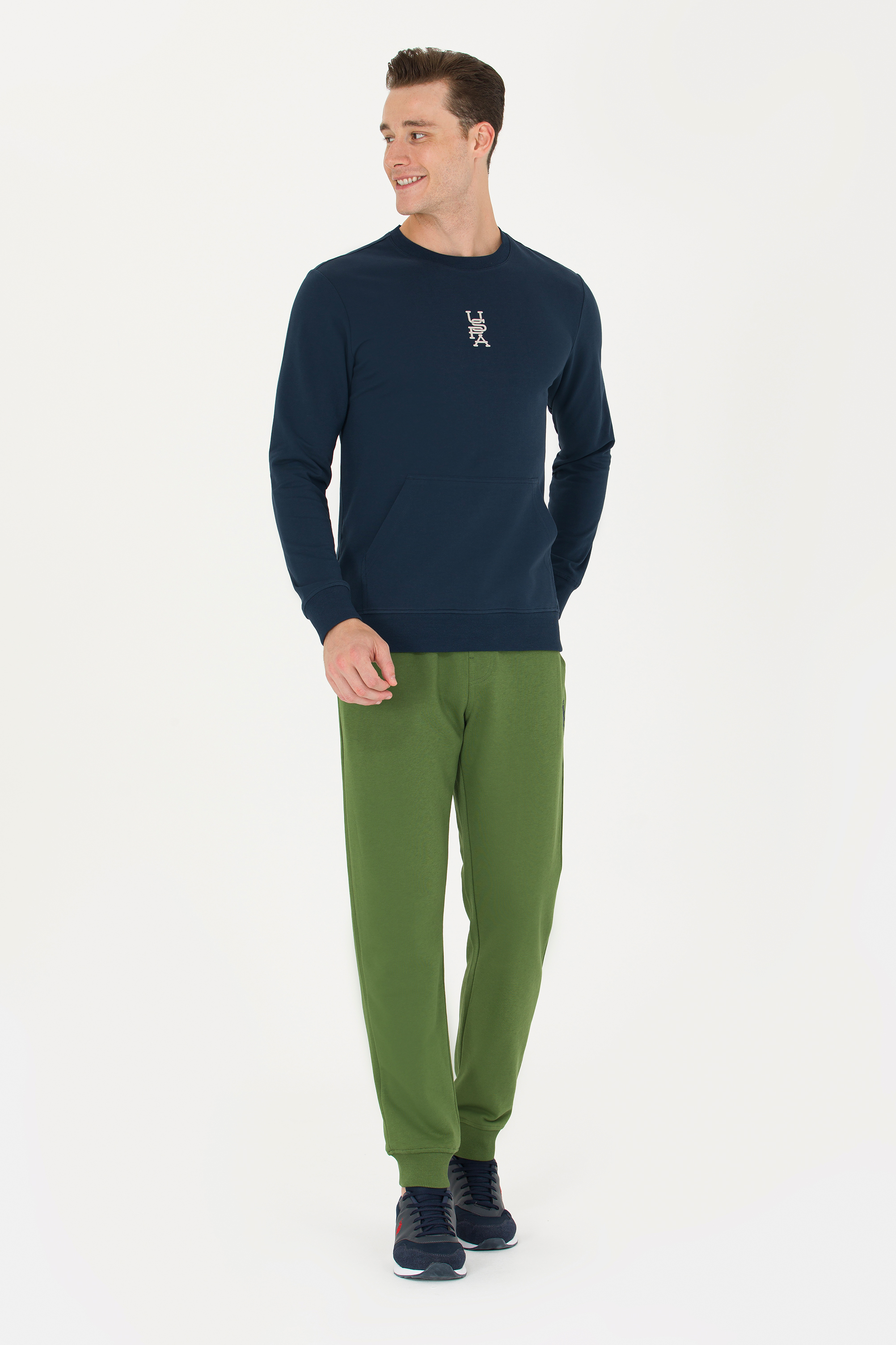 Спортивные брюки мужские US Polo G081SZ0OP0EROLD23K-E зеленые L