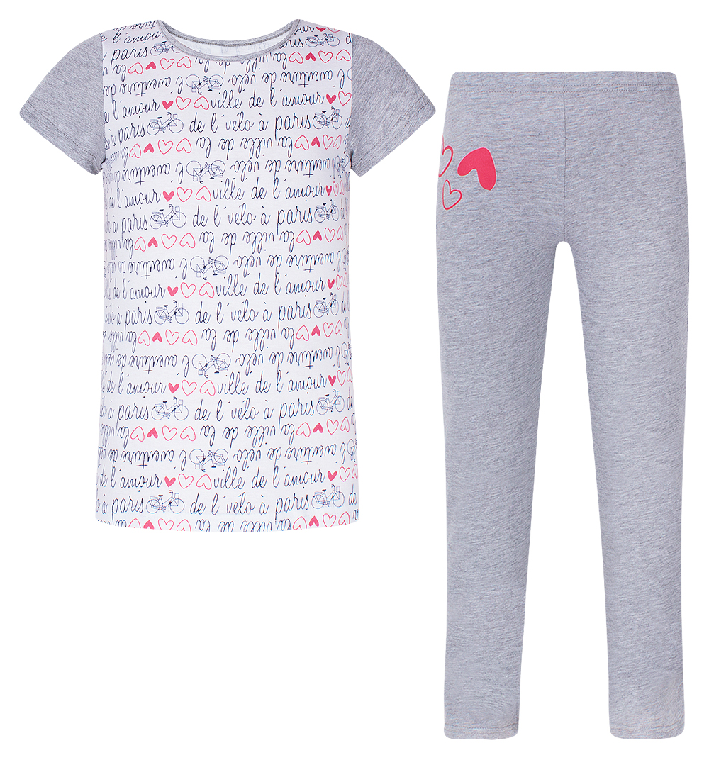

Пижама футболка/брюки Leader Kids Парижанка серый р.128