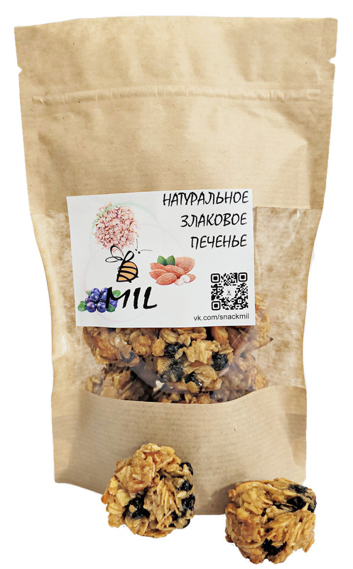 

Злаковое печенье MIL: миндаль, черника (70 г), 80326498-МЧ