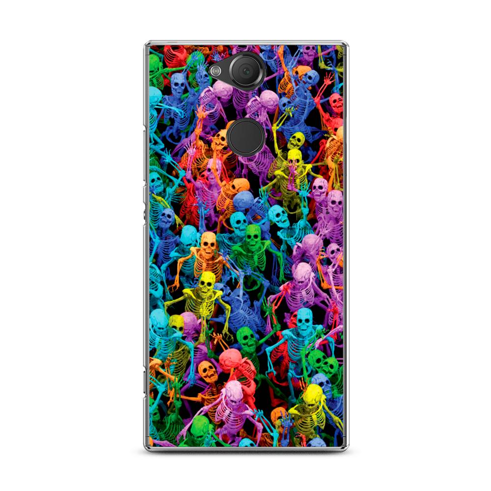 

Чехол на Sony Xperia XA2 Plus "Вечеринка скелетов", Фиолетовый;желтый;оранжевый, 53550-6