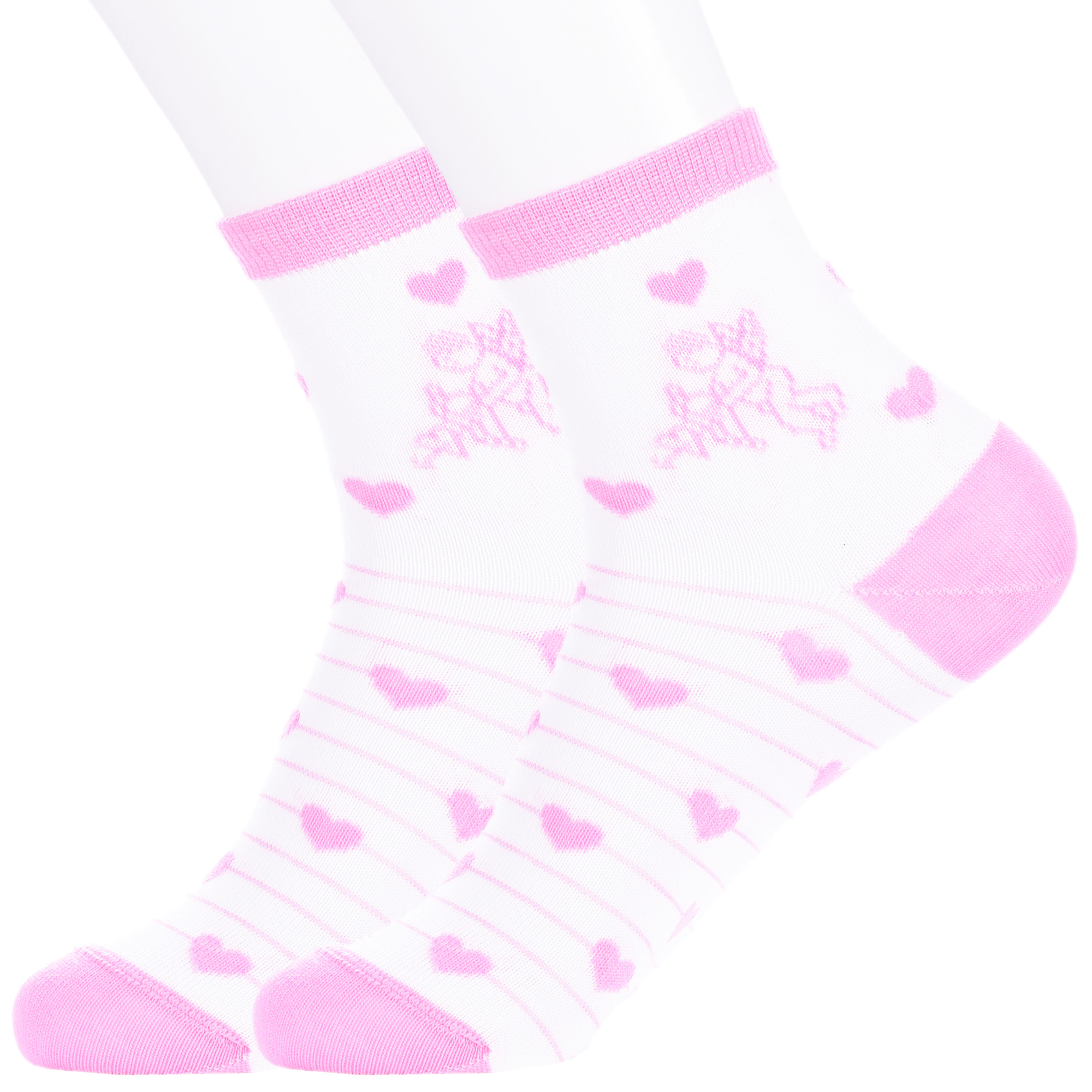 Носки детские LorenzLine 2-П2, бело-розовые, 20-22