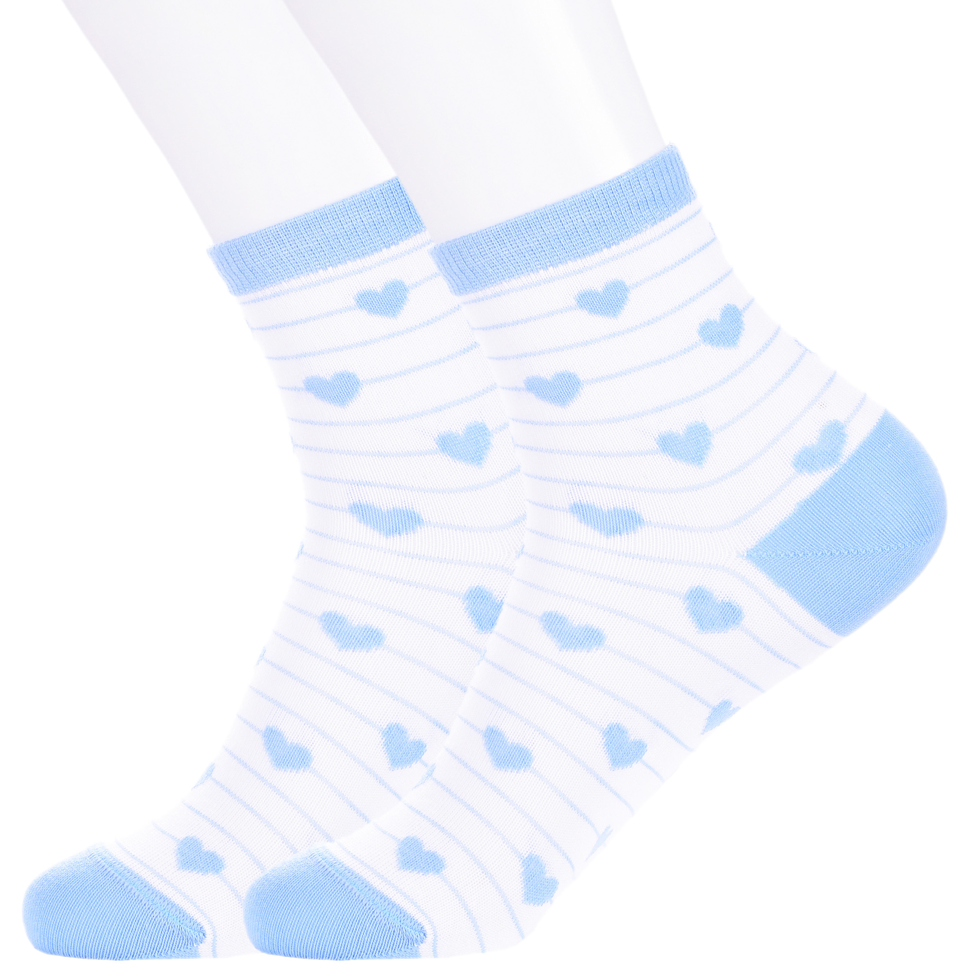 Носки детские LorenzLine 2-П2, бело-голубые, 20-22