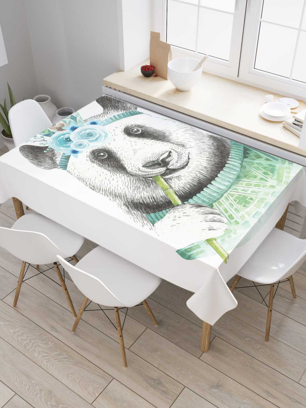 

Скатерть прямоугольная JoyArty "Крутышка панда" из оксфорда, 180x145 см, Крутышка панда