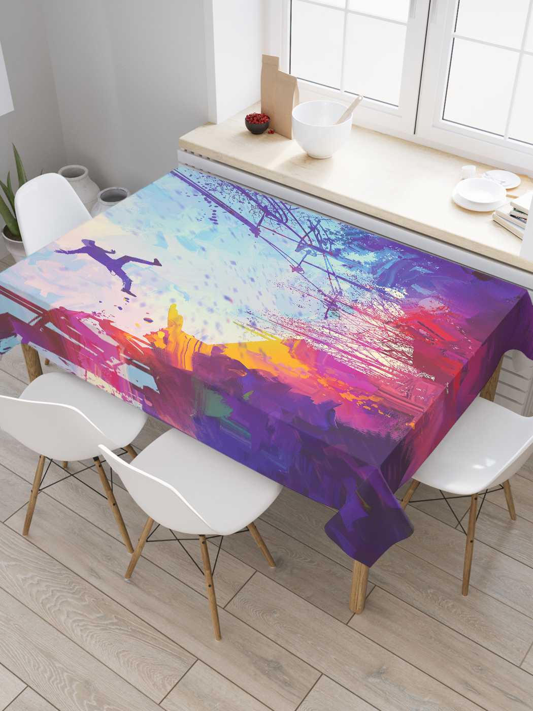 

Скатерть прямоугольная JoyArty "Прыжок веры" из оксфорда, 180x145 см, Прыжок веры