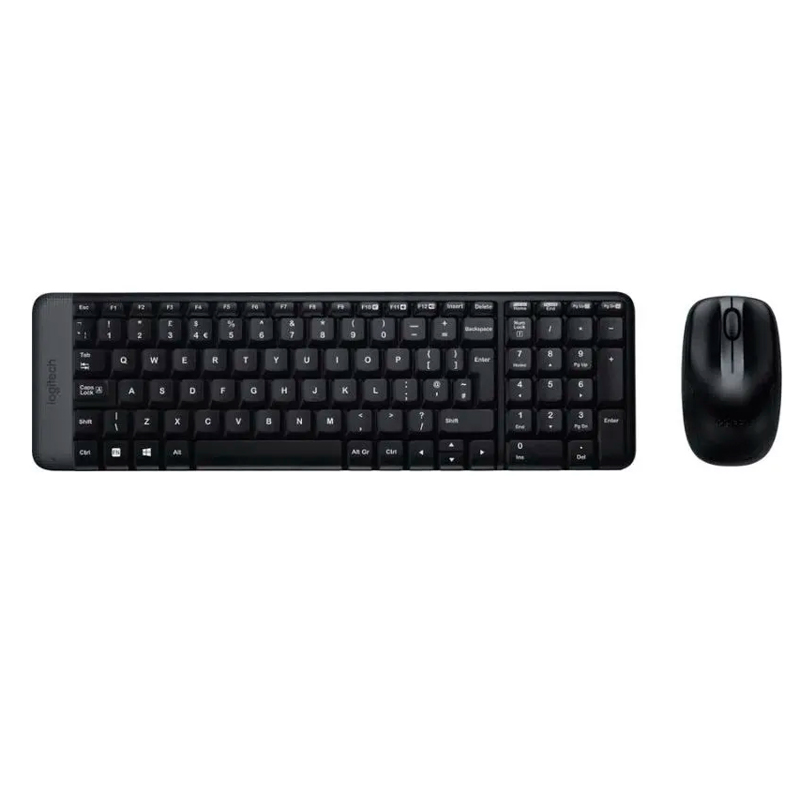 Комплект (клавиатура+мышь) Logitech MK220, USB, беспроводной, черный 920-003161